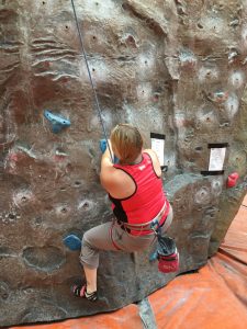 Image of me on Boulder 2 struggling to get my feet and hands right to move forward