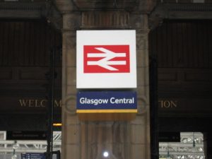 Stock photograph of Glasgow Central Station sign